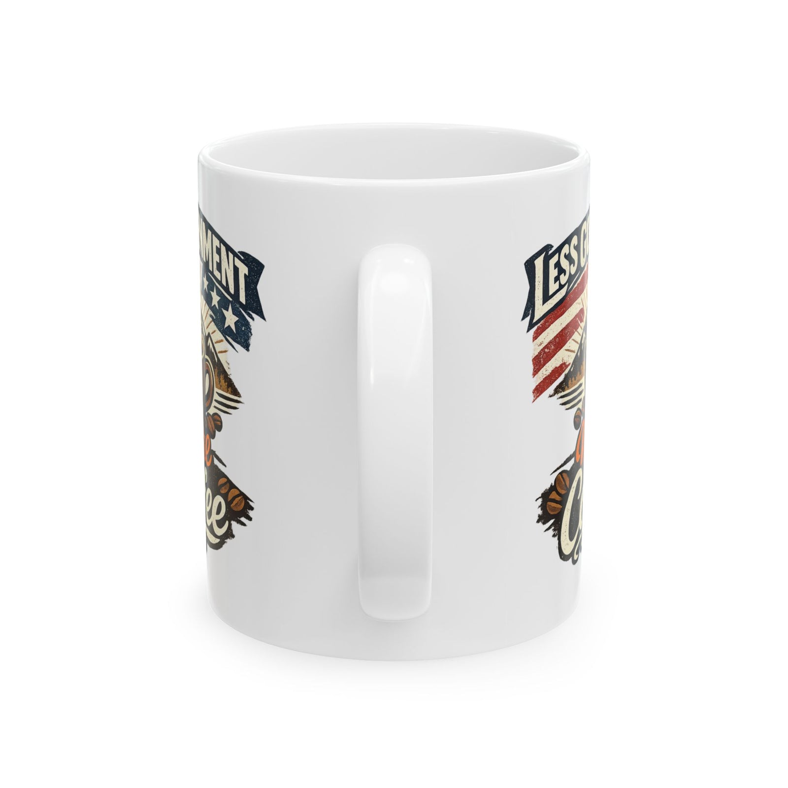 Less Government More Coffee Mug — Mountain Coffee Bean Ceramic Cup (11oz/15oz)