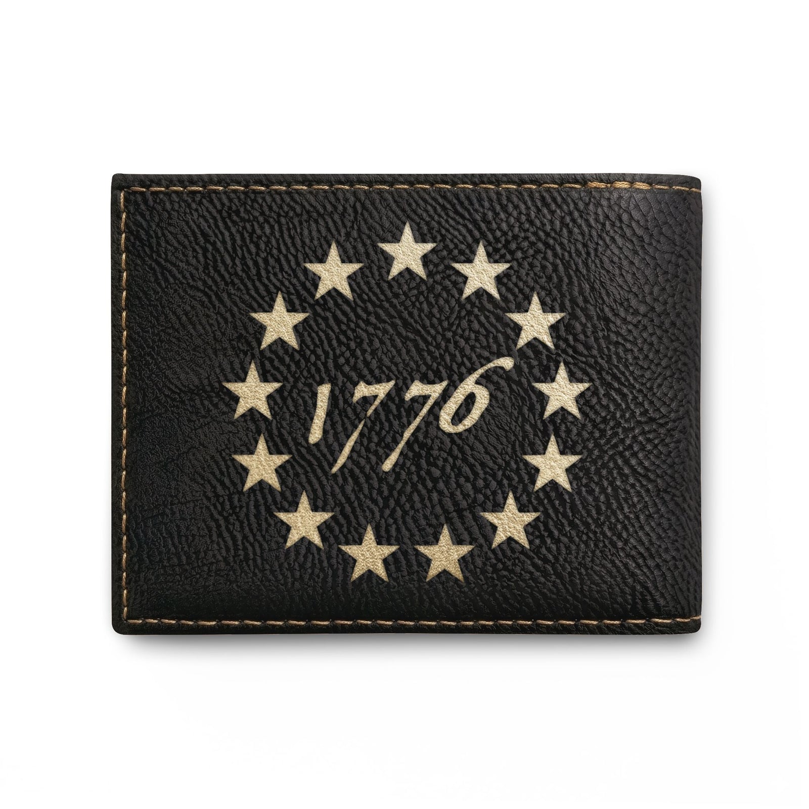 1776 Betsy Ross Stars Leather Wallet