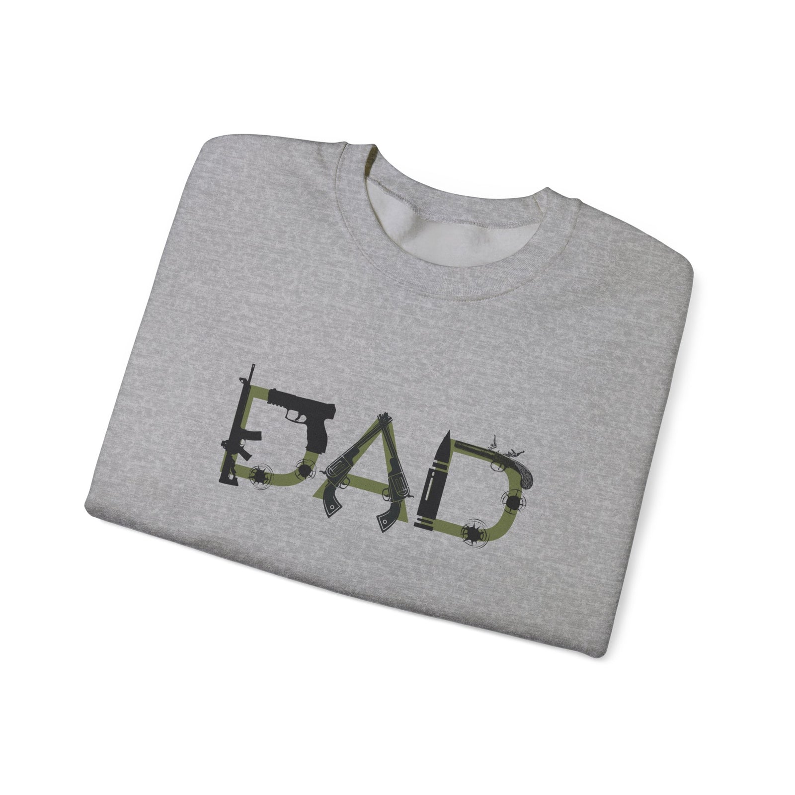 DAD Bullet Crewneck Sweatshirt - Gun Lover Gift for Him