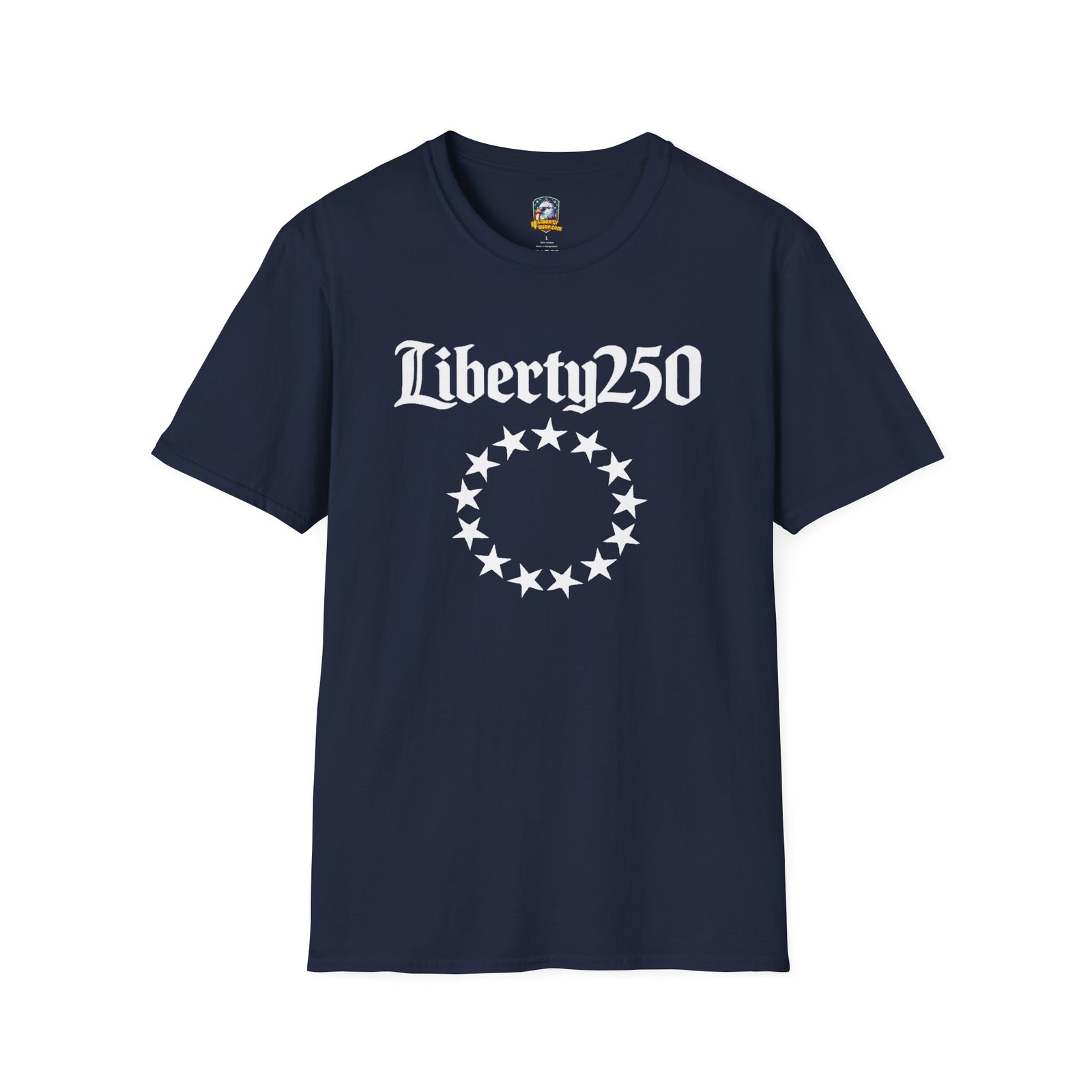 Liberty250 T-Shirt — Vintage Betsy Ross Star Circle Patriotic Tee