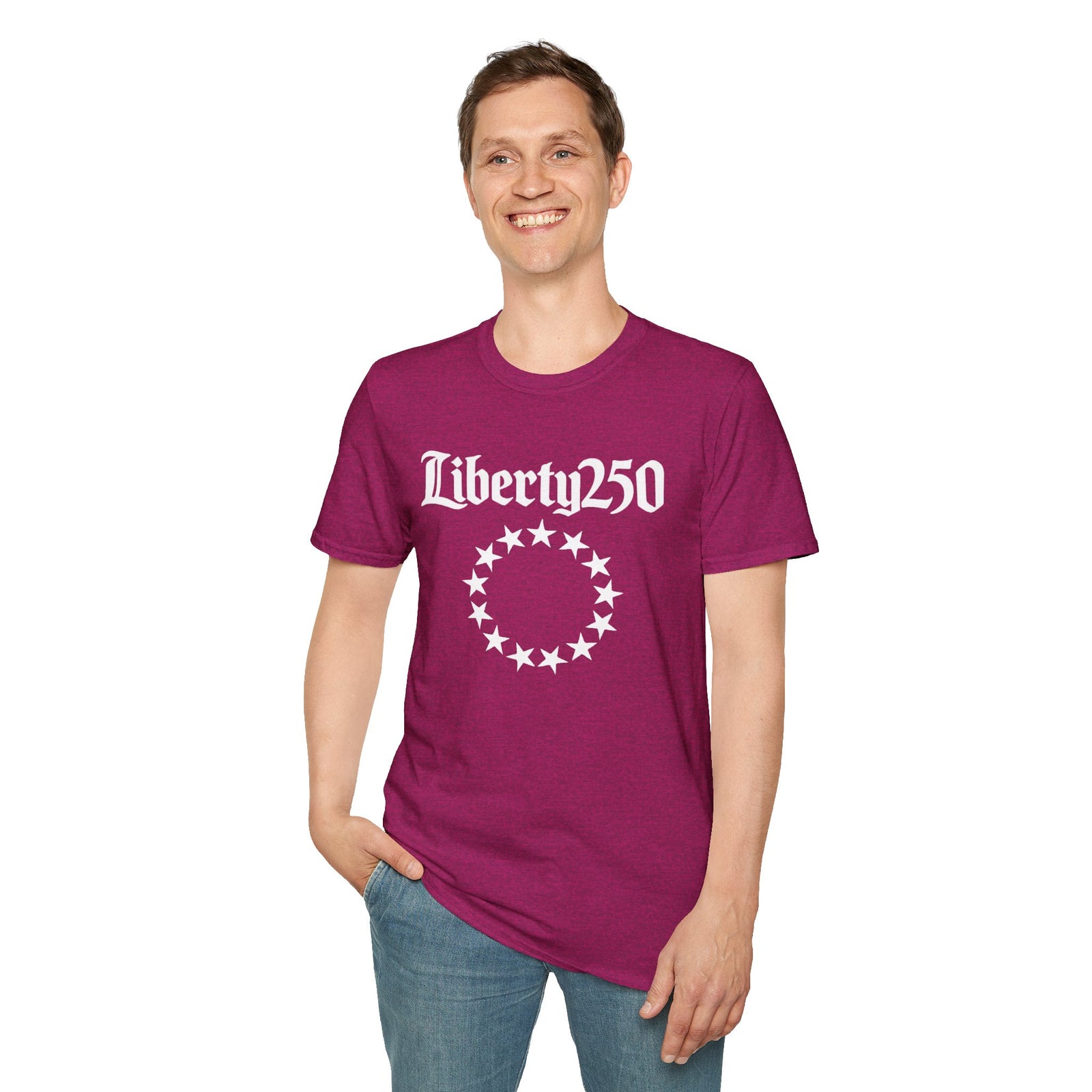 Liberty250 T-Shirt — Vintage Betsy Ross Star Circle Patriotic Tee