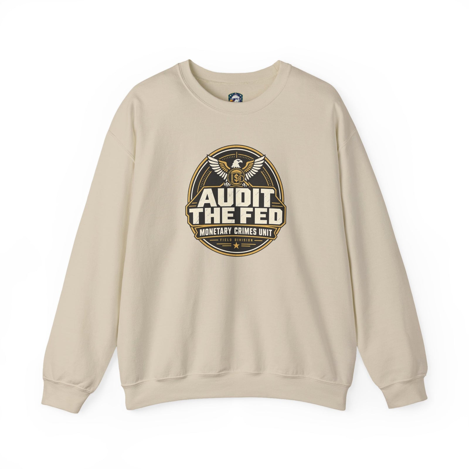 Audit The Fed Crewneck Sweatshirt — Monetary Crimes Unit Emblem - 4LibertyShop.com