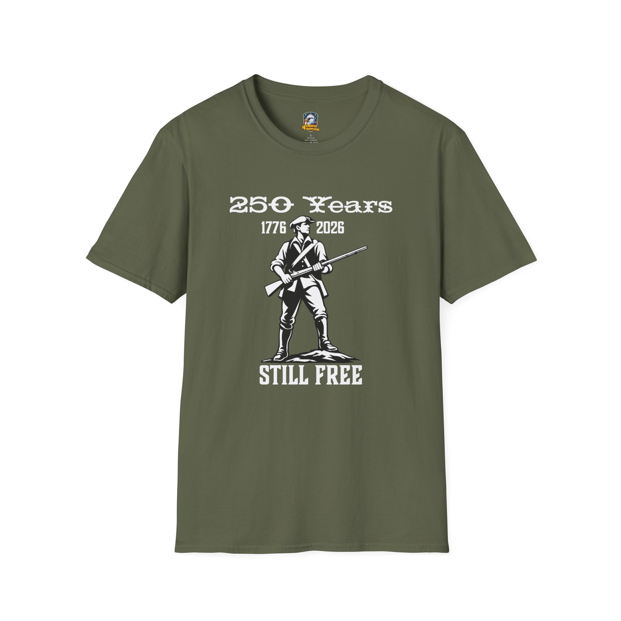 Walton & Johnson 250 Years Still Free T-Shirt — Revolutionary Patriot Tee (1776–2026)