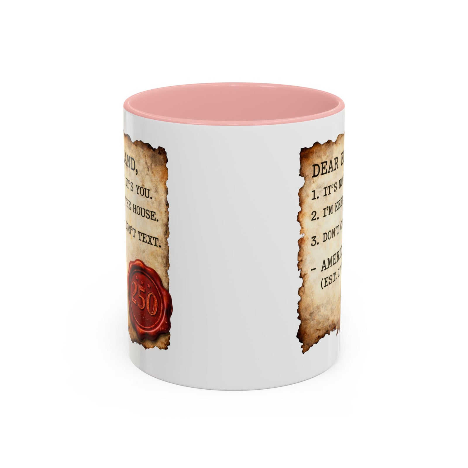 Walton & Johnson Dear England Funny 250th Anniversary Coffee Mug