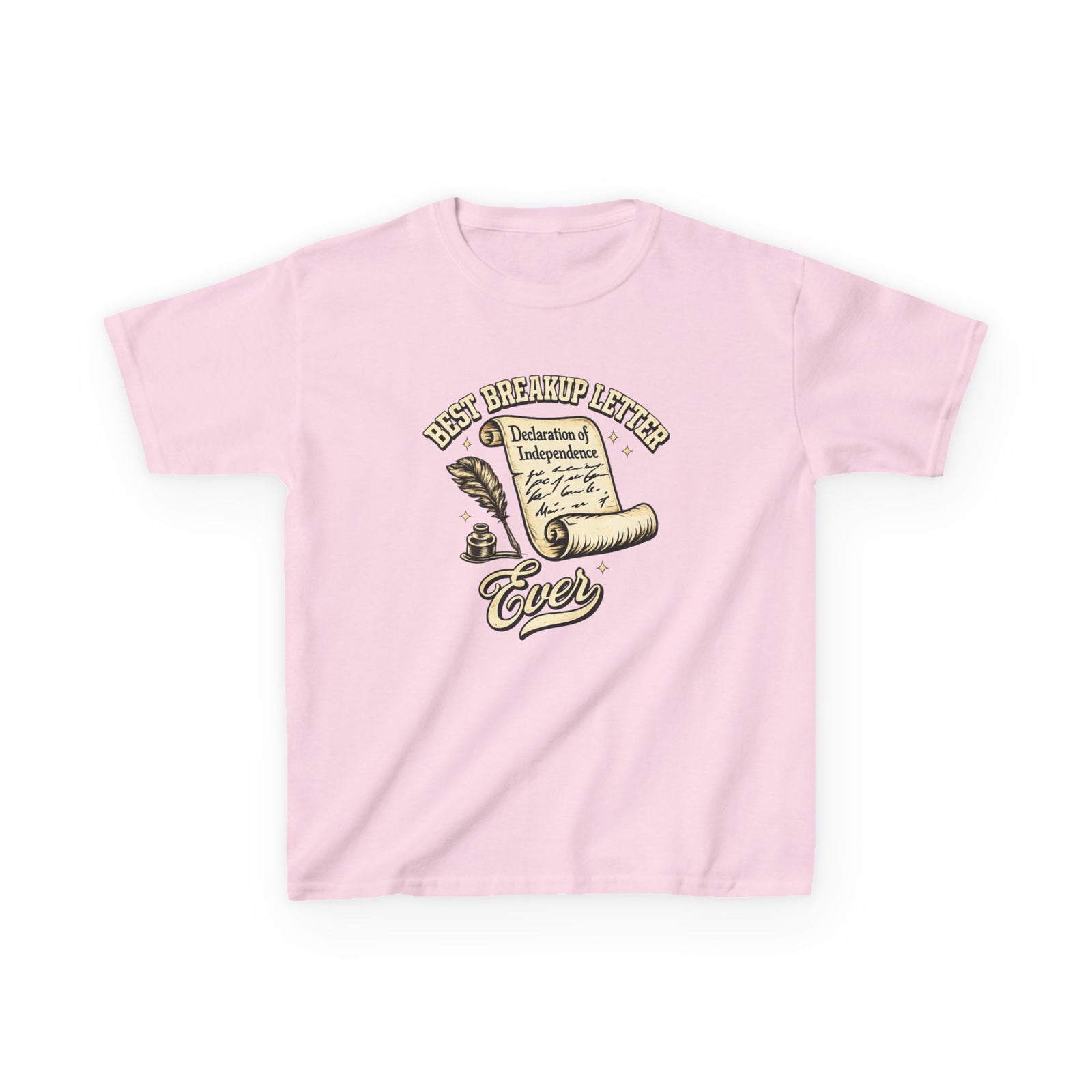 Kids T-Shirt – 'Best Breakup Letter Ever' Vintage Scroll Design