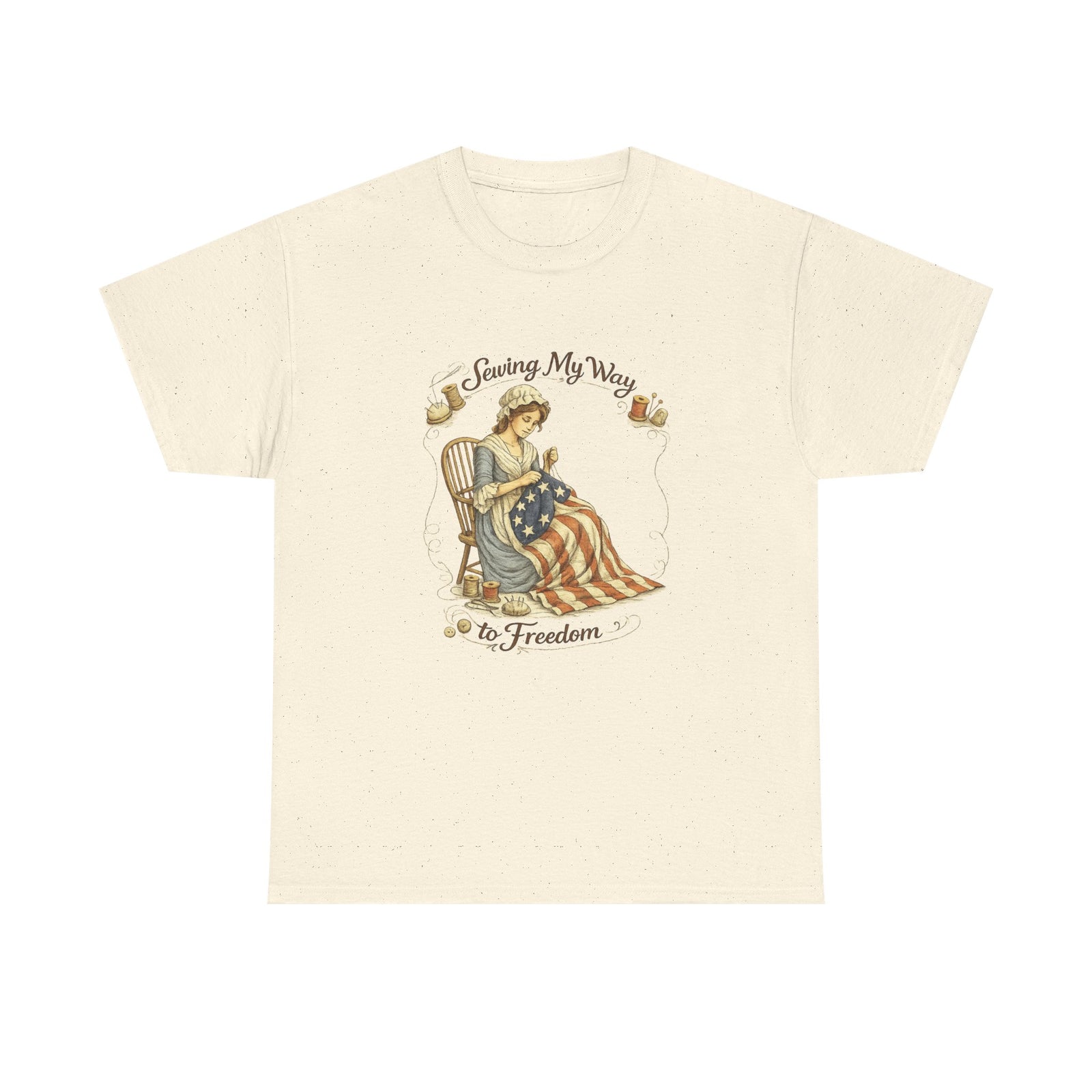 Patriotic 'Sewing My Way to Freedom' Tee