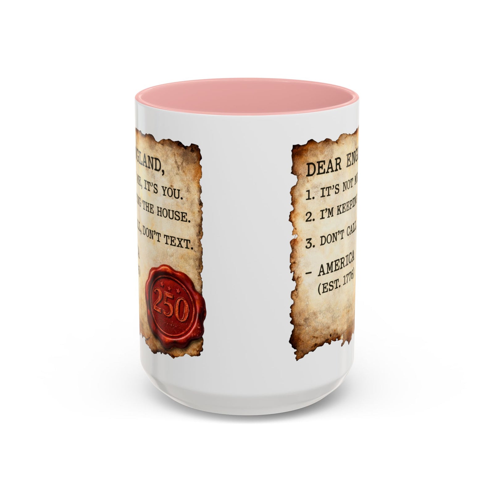 Walton & Johnson Dear England Funny 250th Anniversary Coffee Mug