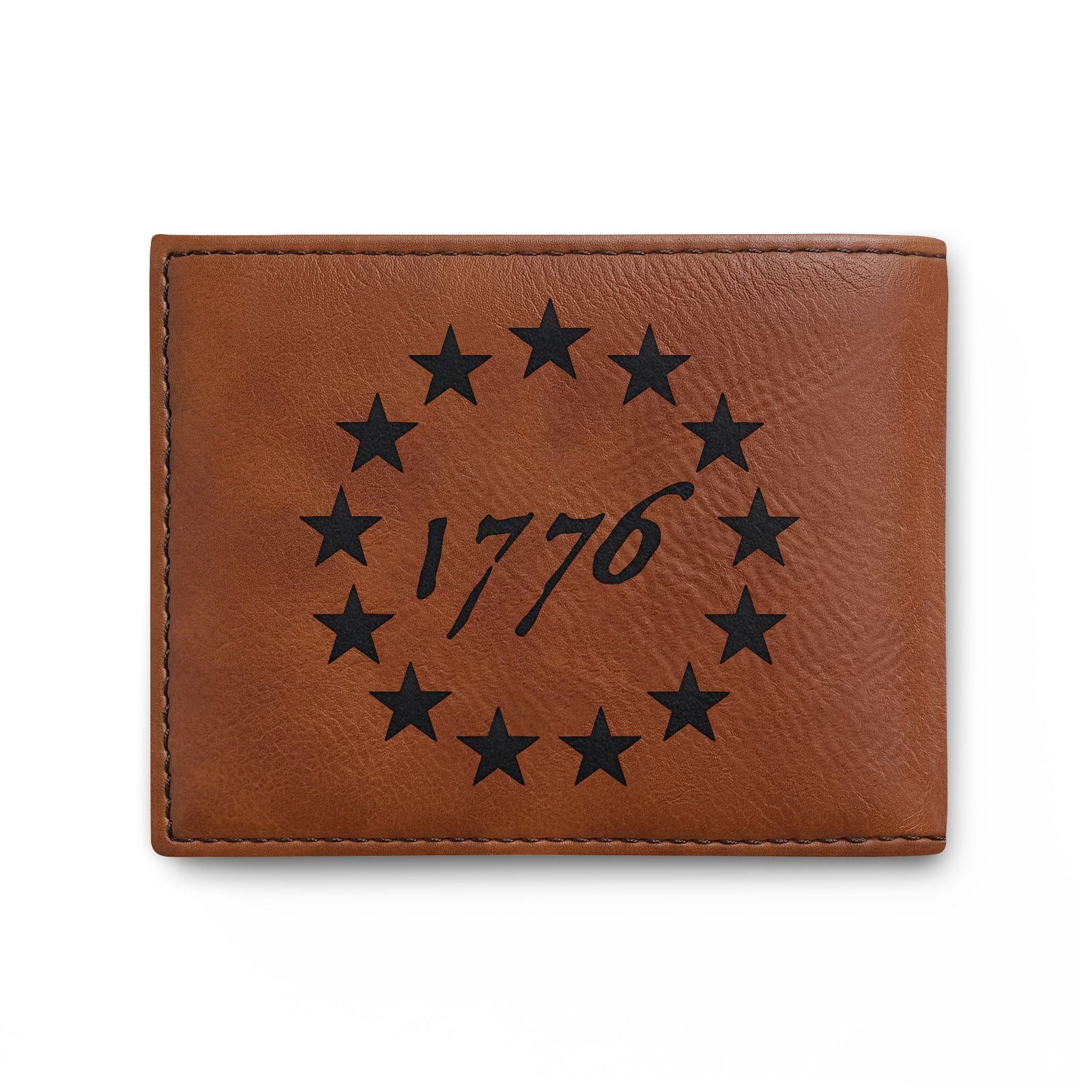 1776 Betsy Ross Stars Leather Wallet