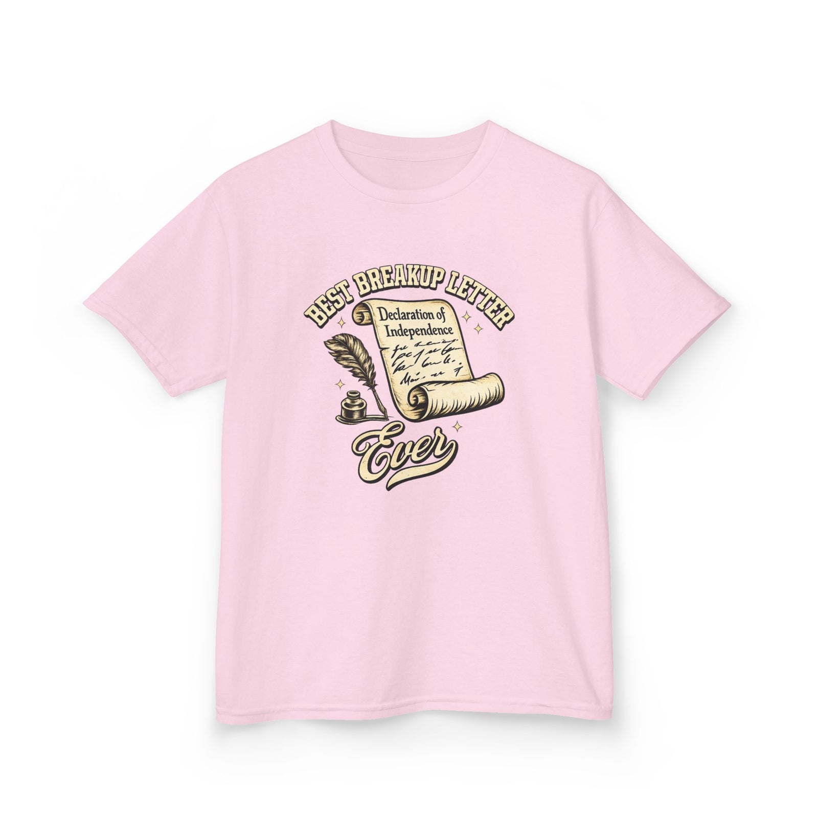 Kids T-Shirt – 'Best Breakup Letter Ever' Vintage Scroll Design
