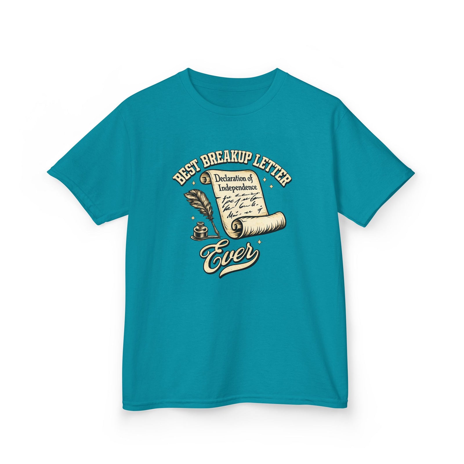 Kids T-Shirt – 'Best Breakup Letter Ever' Vintage Scroll Design