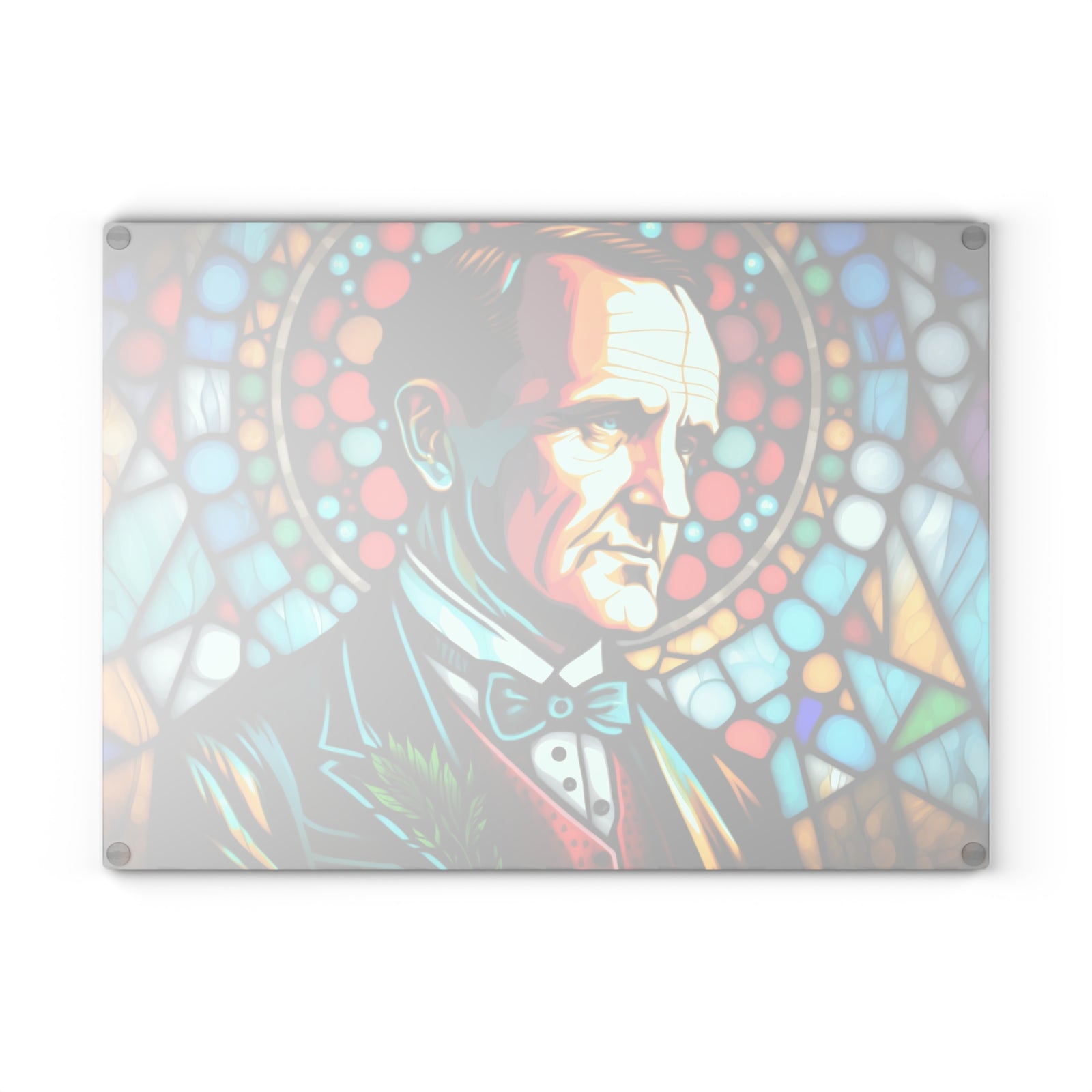 Calvin Coolidge Stained Glass Cutting Board - Premium Patriotic Kitchen Decor