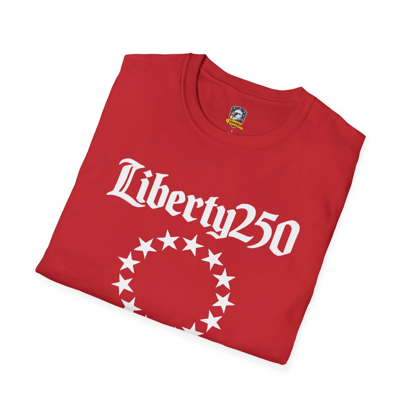 Liberty250 T-Shirt — Vintage Betsy Ross Star Circle Patriotic Tee