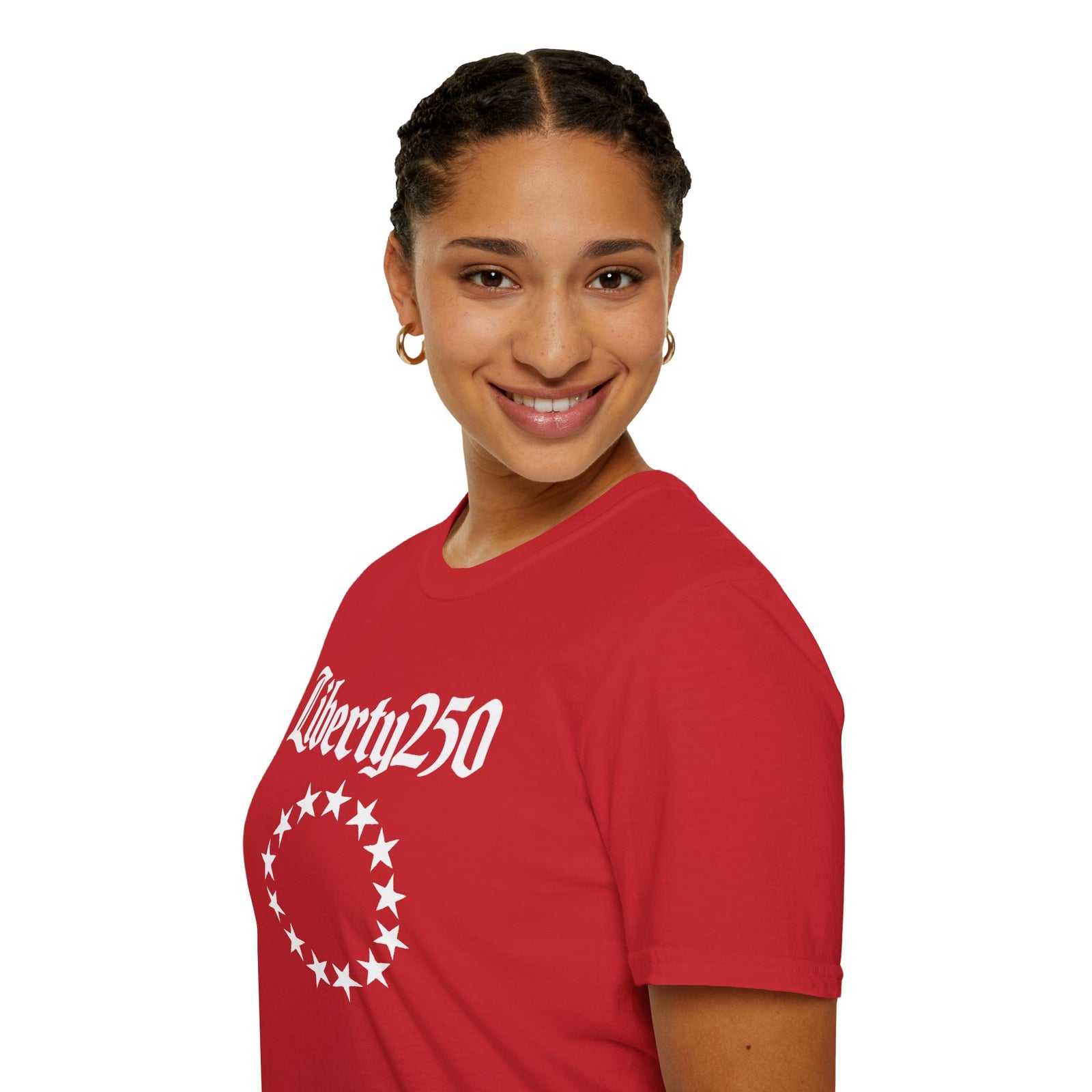 Liberty250 T-Shirt — Vintage Betsy Ross Star Circle Patriotic Tee