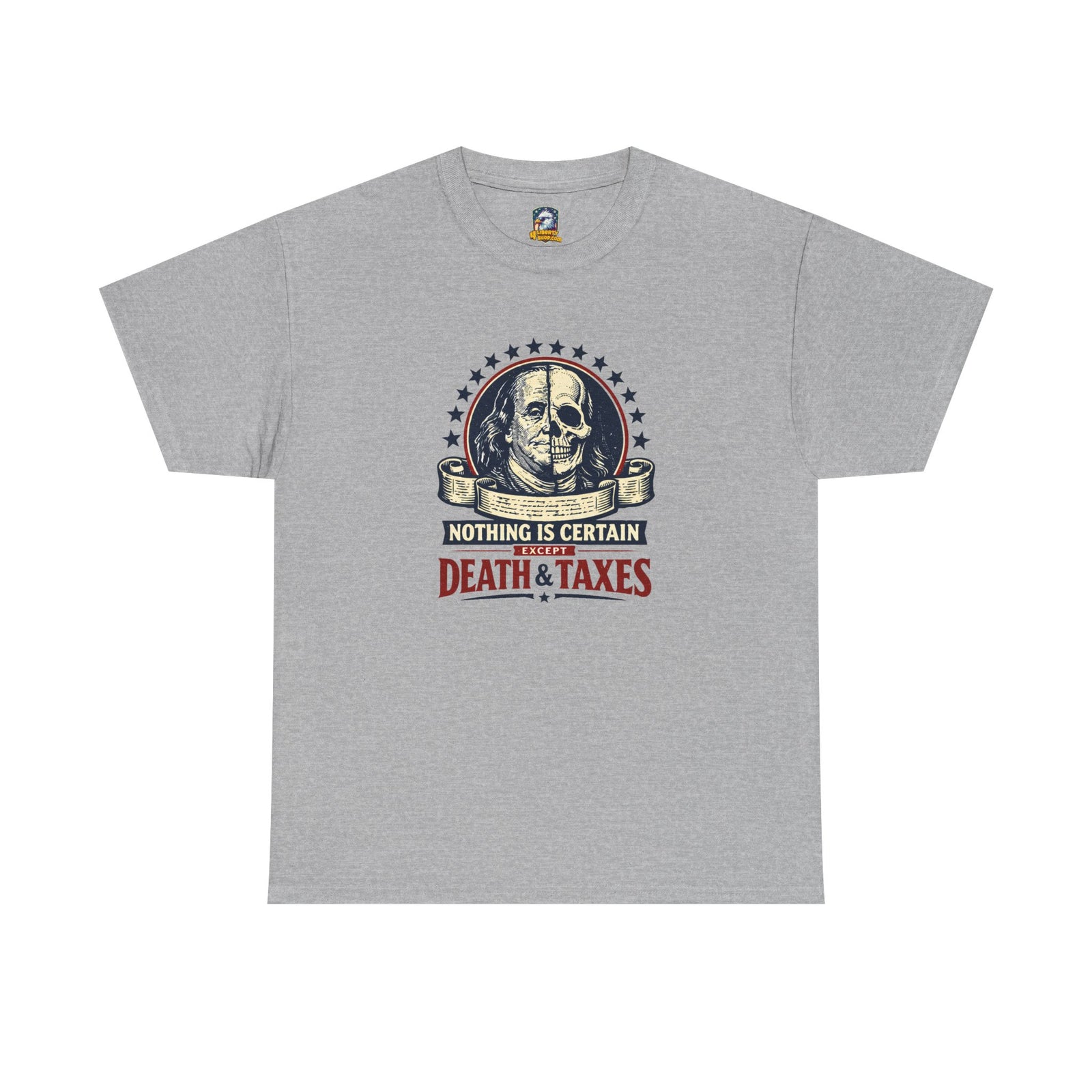 Benjamin Franklin 'Death and Taxes' Quote T-Shirt