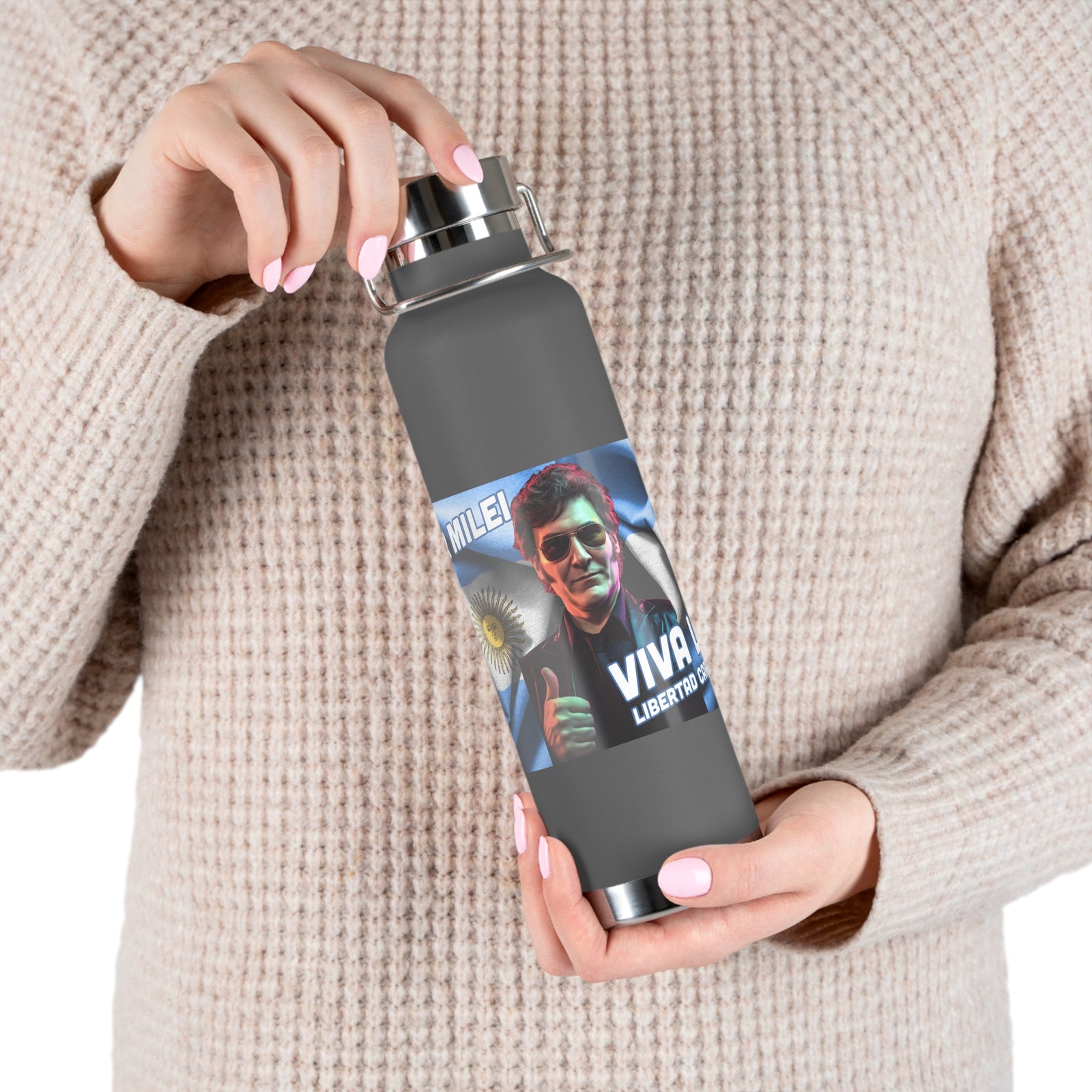 Javier Milei Copper Vacuum Insulated Bottle, 22oz