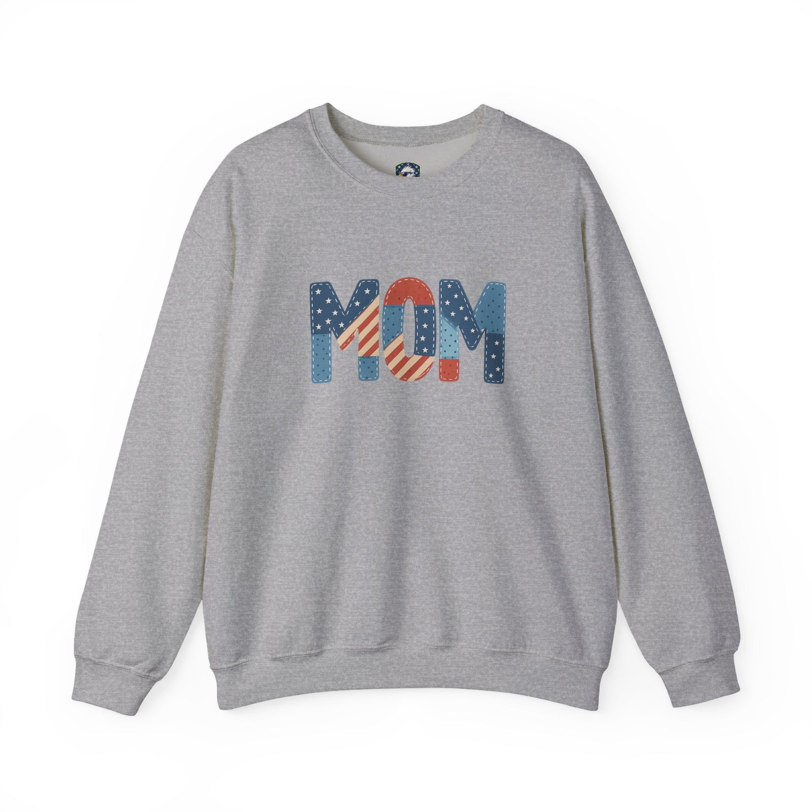 Embroidered Patriotic Mom Crewneck Sweatshirt