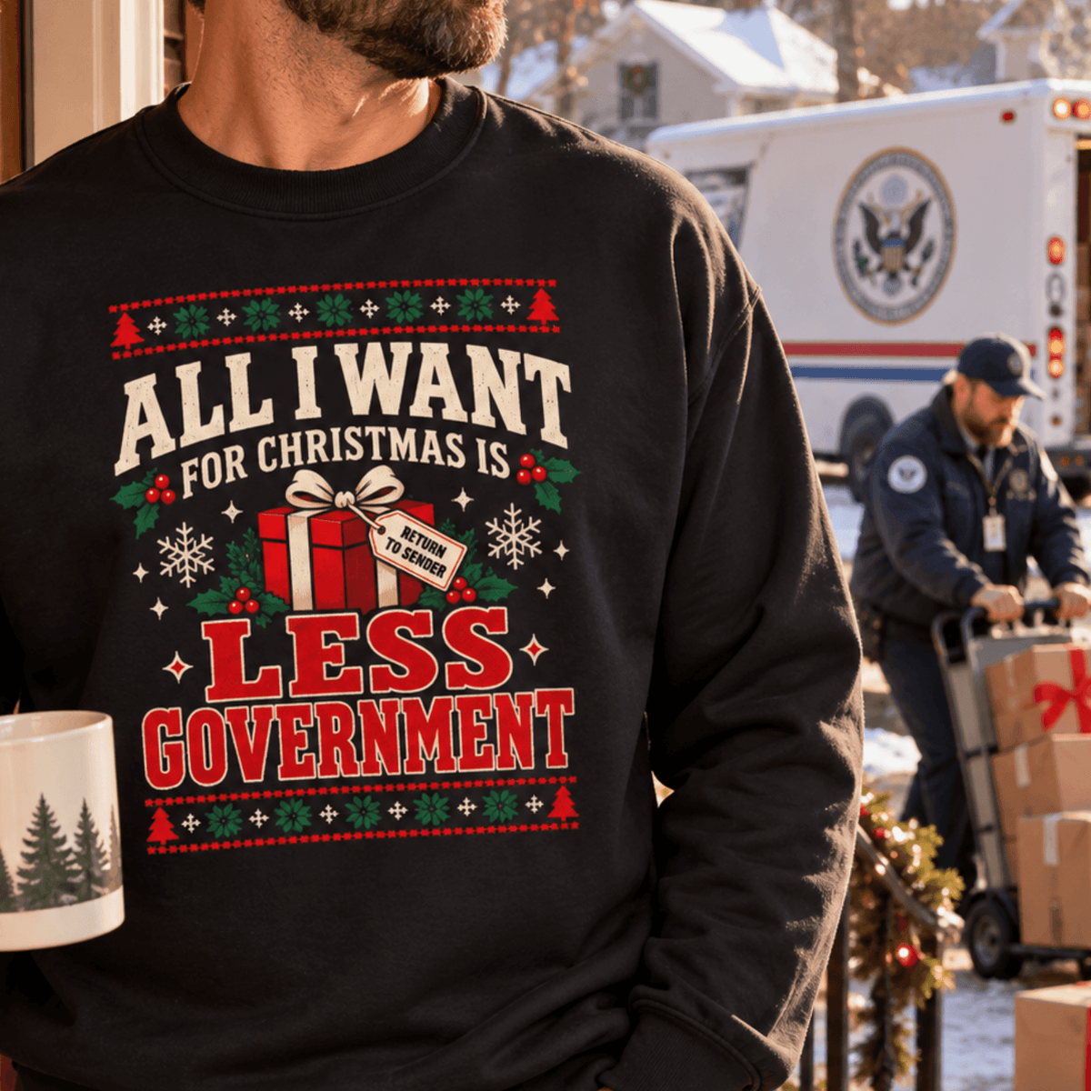 All I Want for Christmas Is Less Government Sweatshirt - 4LibertyShop.com