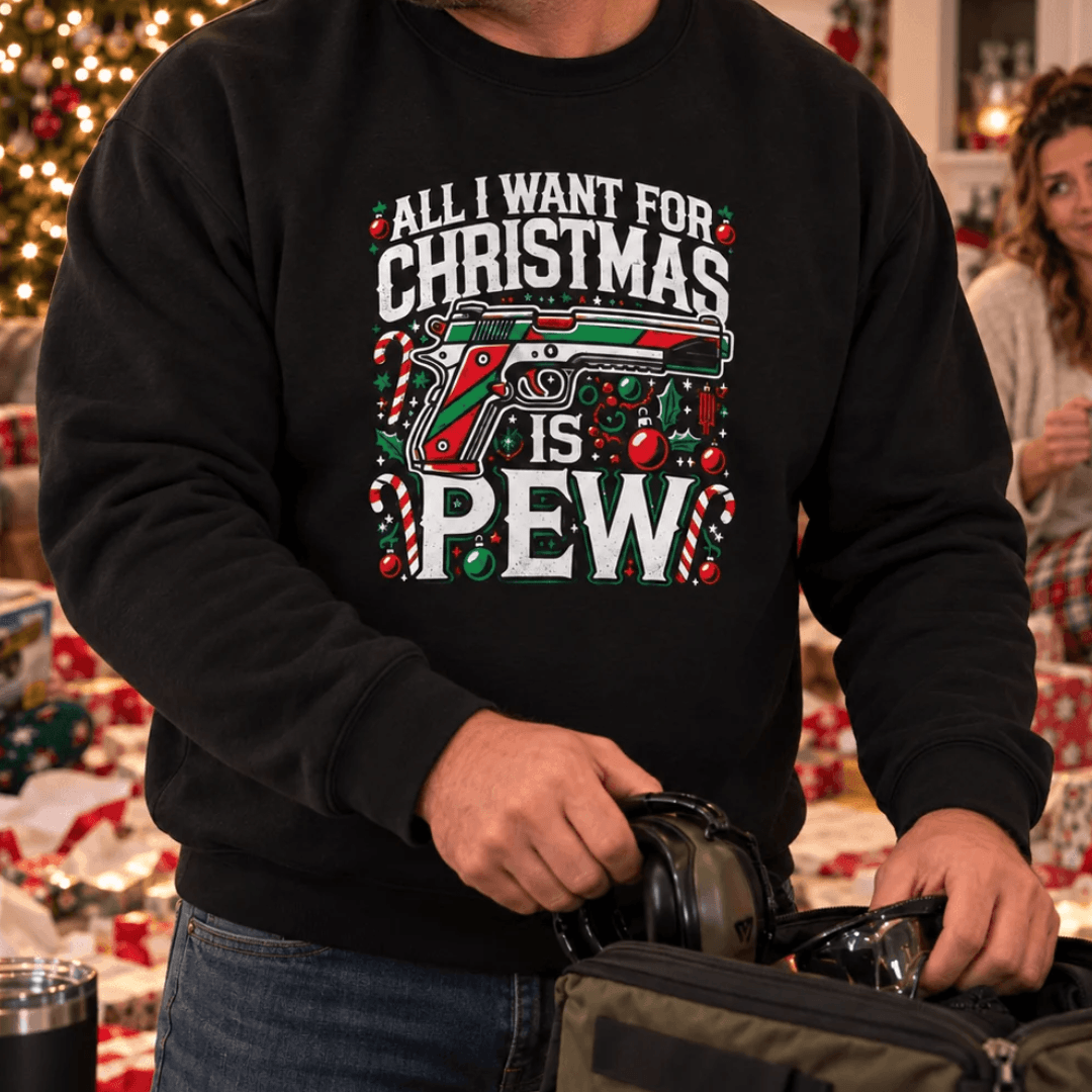 All I Want for Christmas Is Pew Sweatshirt - 4LibertyShop.com
