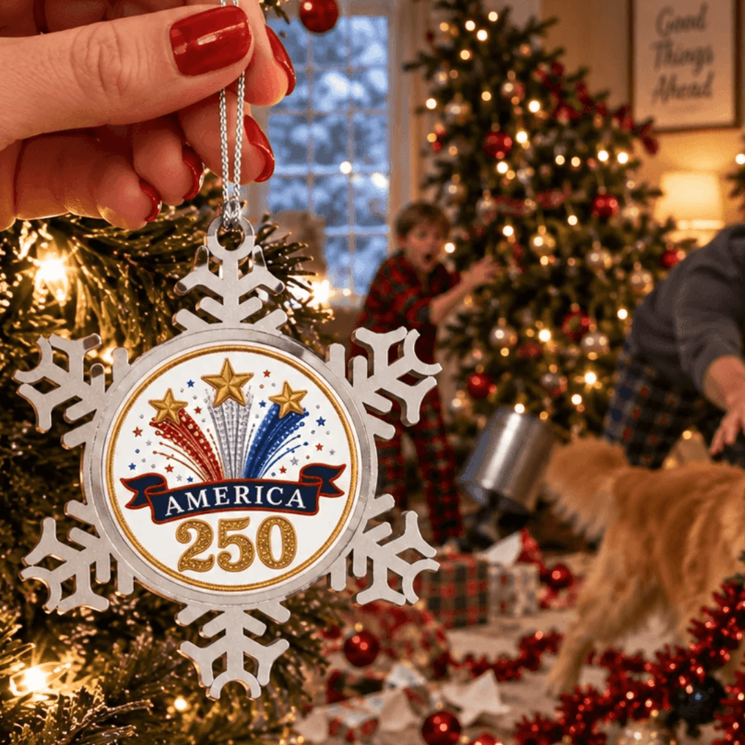 America 250 Pewter Snowflake Ornament - 4LibertyShop.com