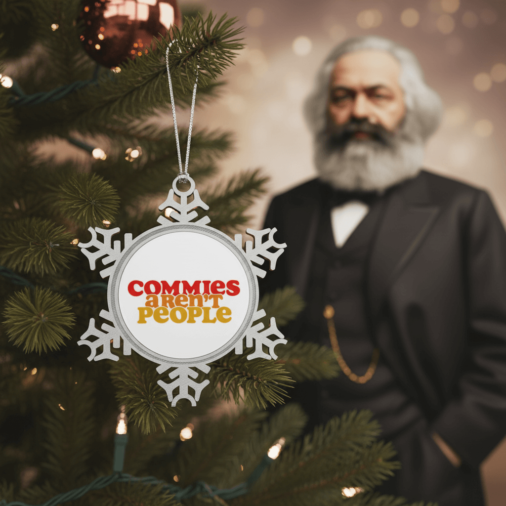 Commies Aren't People Pewter Snowflake Ornament