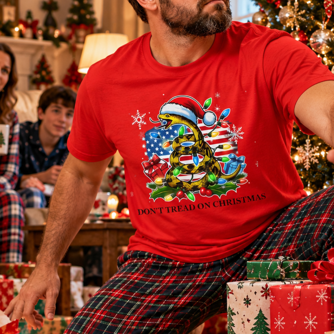 Don’t Tread on Christmas Gadsden T-Shirt - 4LibertyShop.com