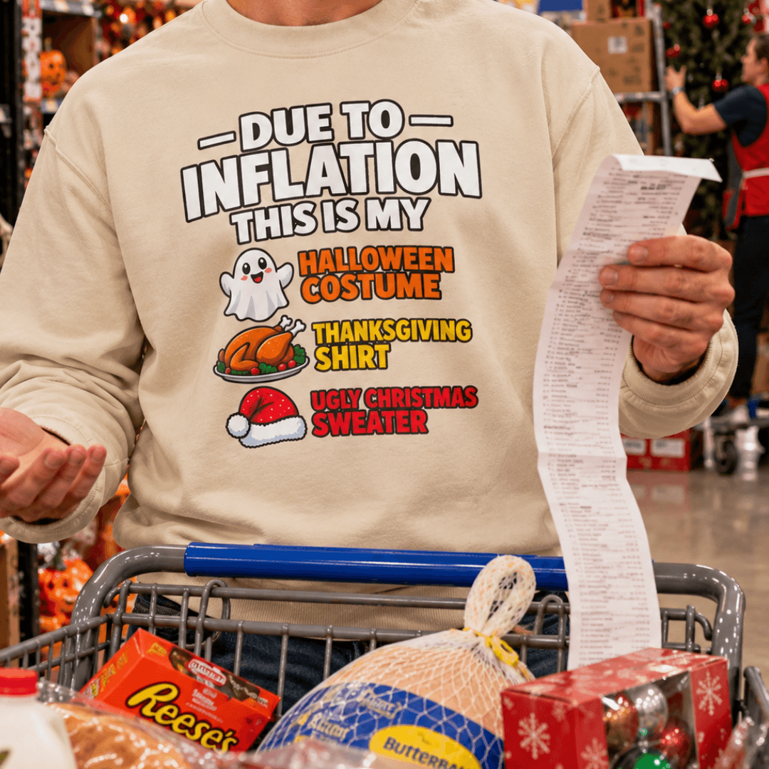 Due to Inflation Three-Holidays Crewneck Sweatshirt - 4LibertyShop.com