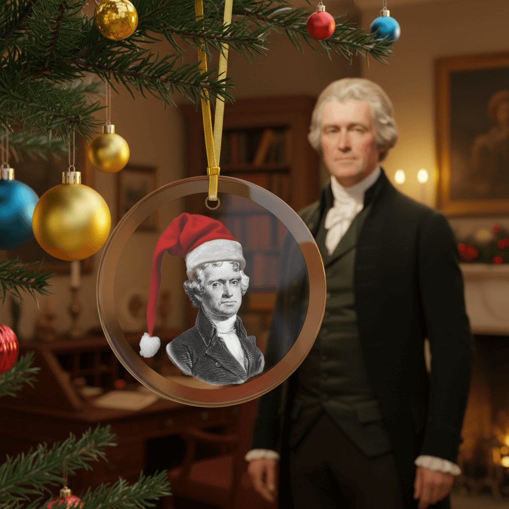 Thomas Jefferson Glass Ornament