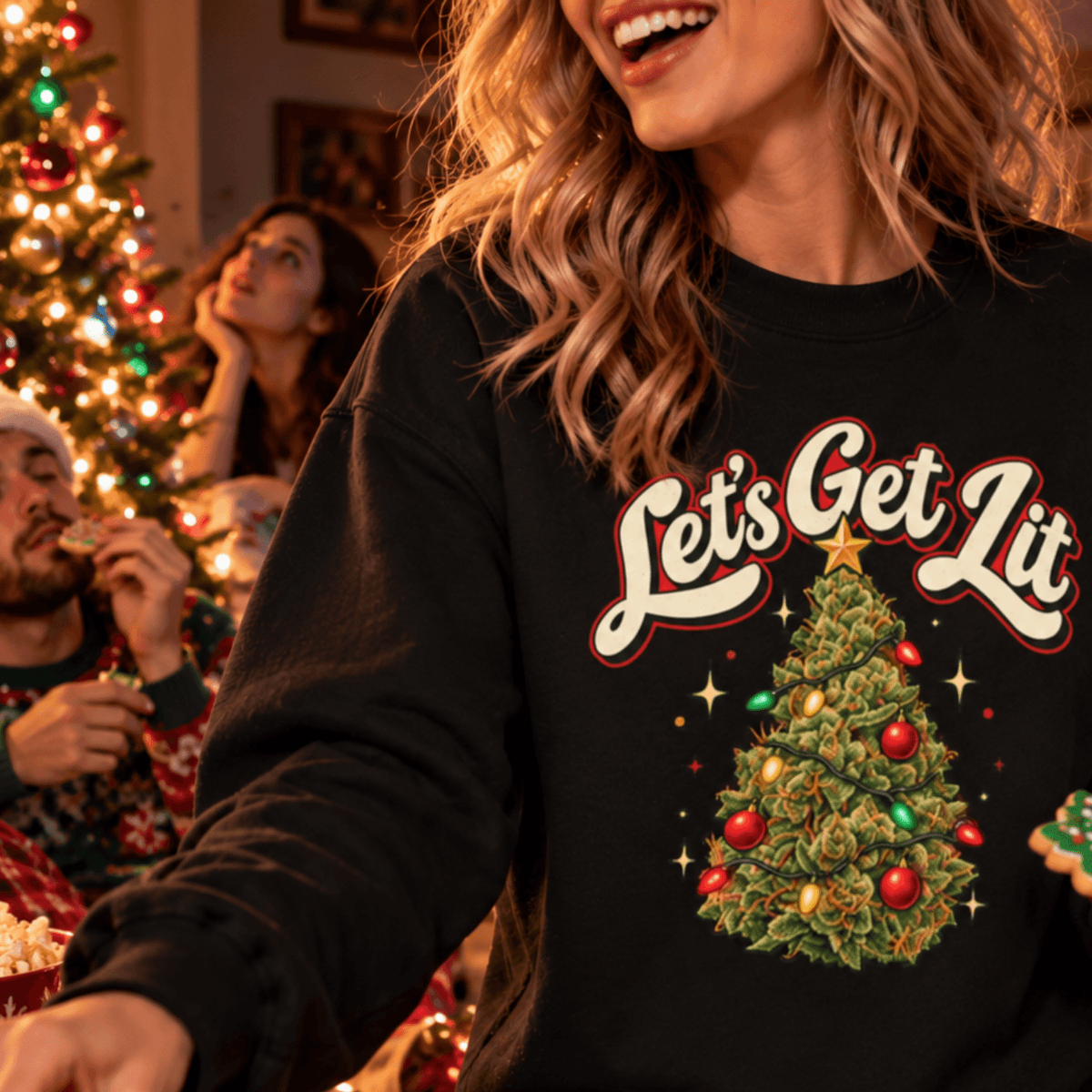 Let's Get Lit Christmas Sweatshirt - 4LibertyShop.com