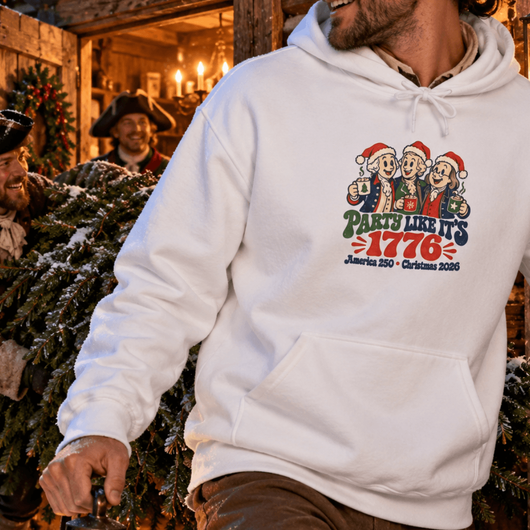 Party Like It’s 1776 Christmas 2026 Hoodie - 4LibertyShop.com
