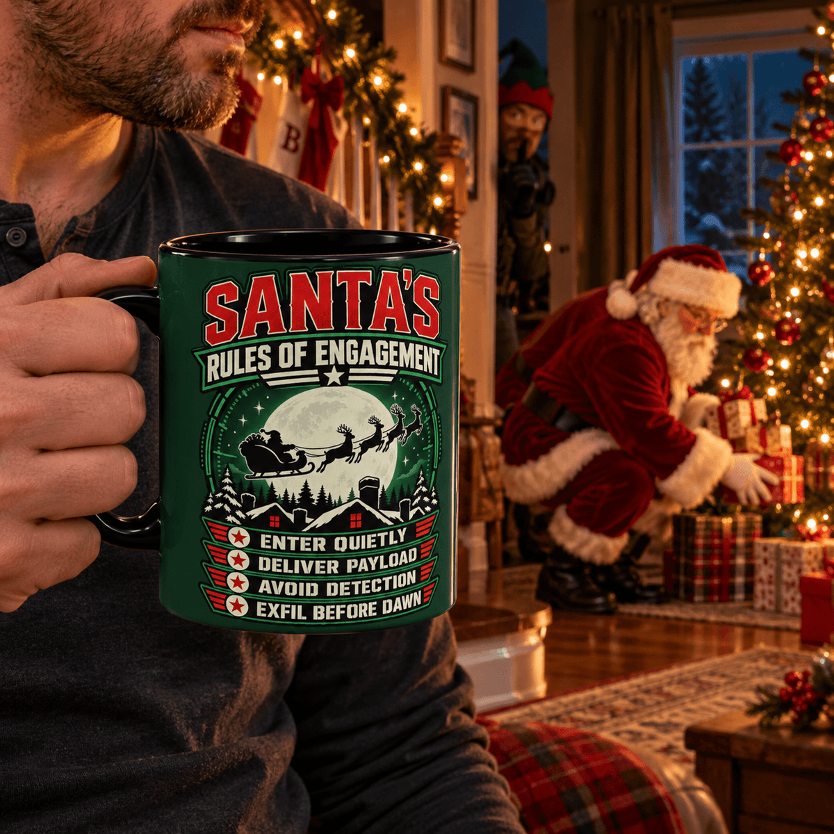 Santa’s Rules of Engagement Christmas Mug (11 oz, 15 oz) - 4LibertyShop.com