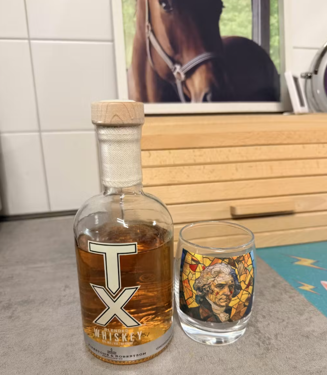 Thomas Jefferson Stained Glass Whiskey Glass - Founding Fathers Barware