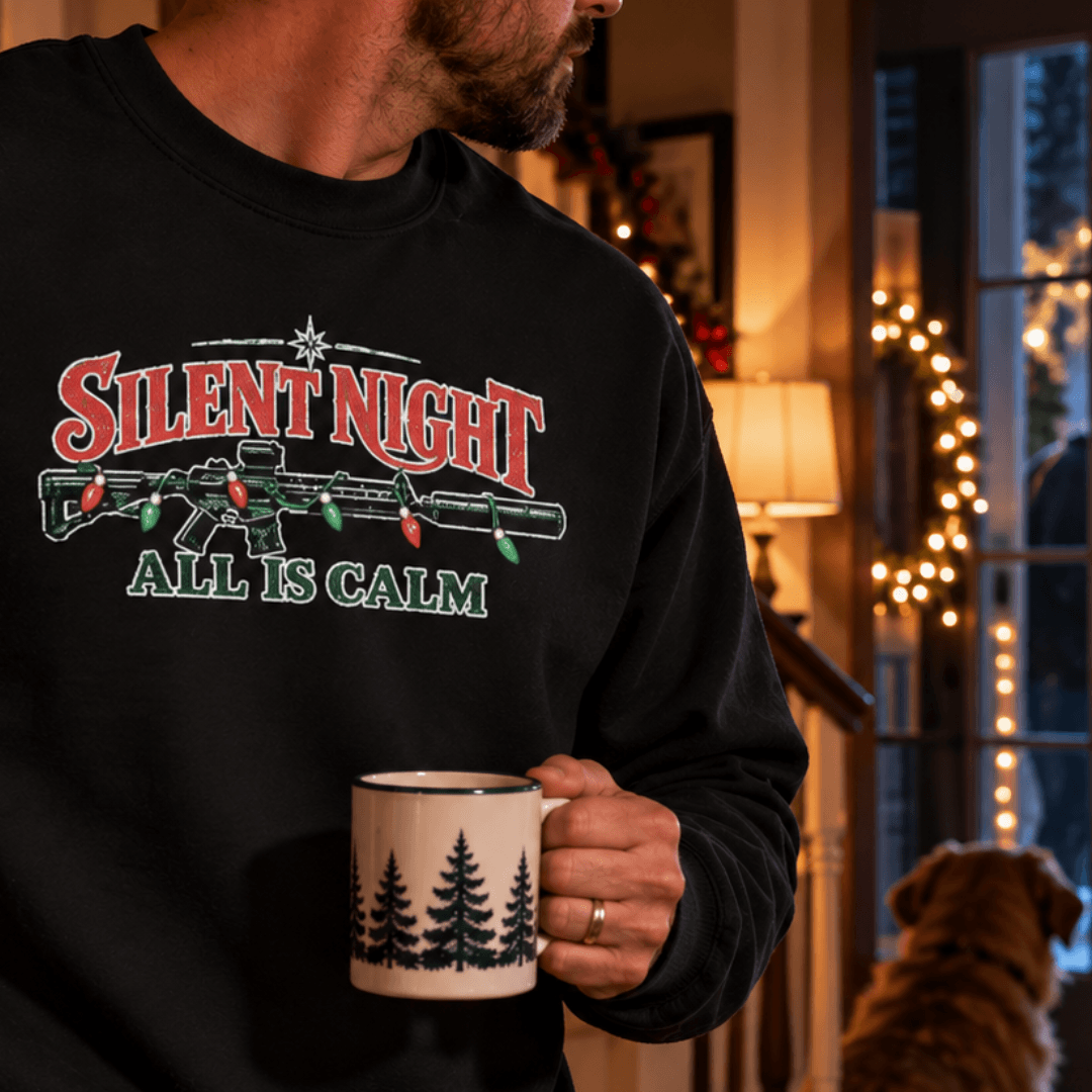 Silent Night Embroidered Christmas Sweater - 4LibertyShop.com