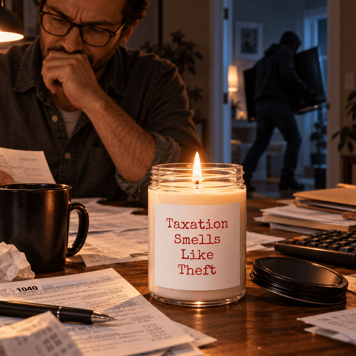 Taxation Smells Like Theft 9 oz Candle - 4LibertyShop.com