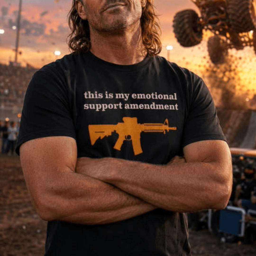 2nd Amendment Tee — "this is my emotional support amendment" Rifle Graphic T‑Shirt