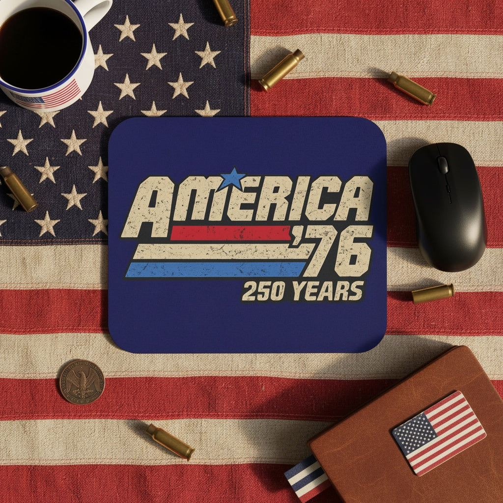 America '76 250 Years Mouse Pad — Retro Patriotic Desk Mat