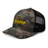 TRUMP Gadsden Snake Camo Trucker Hat – Don’t Tread on MAGA!