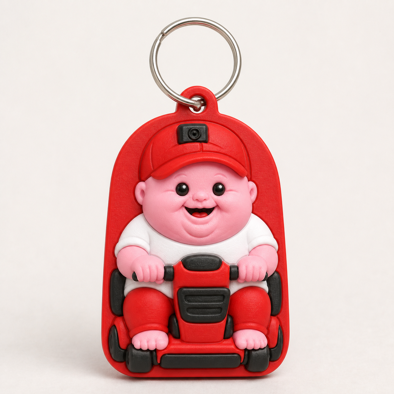 Digital product mockup — Chudley MAGA scooter keychain, front view