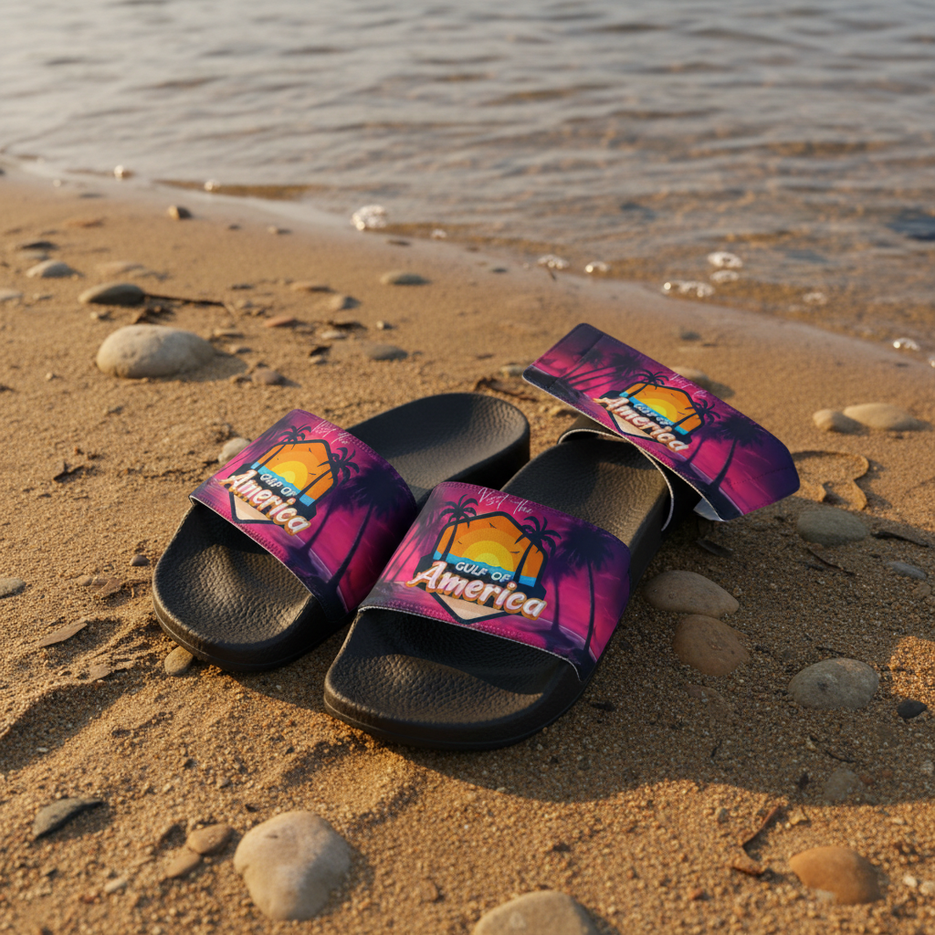 Gulf of America Sandals Top-Down View on Riverbank