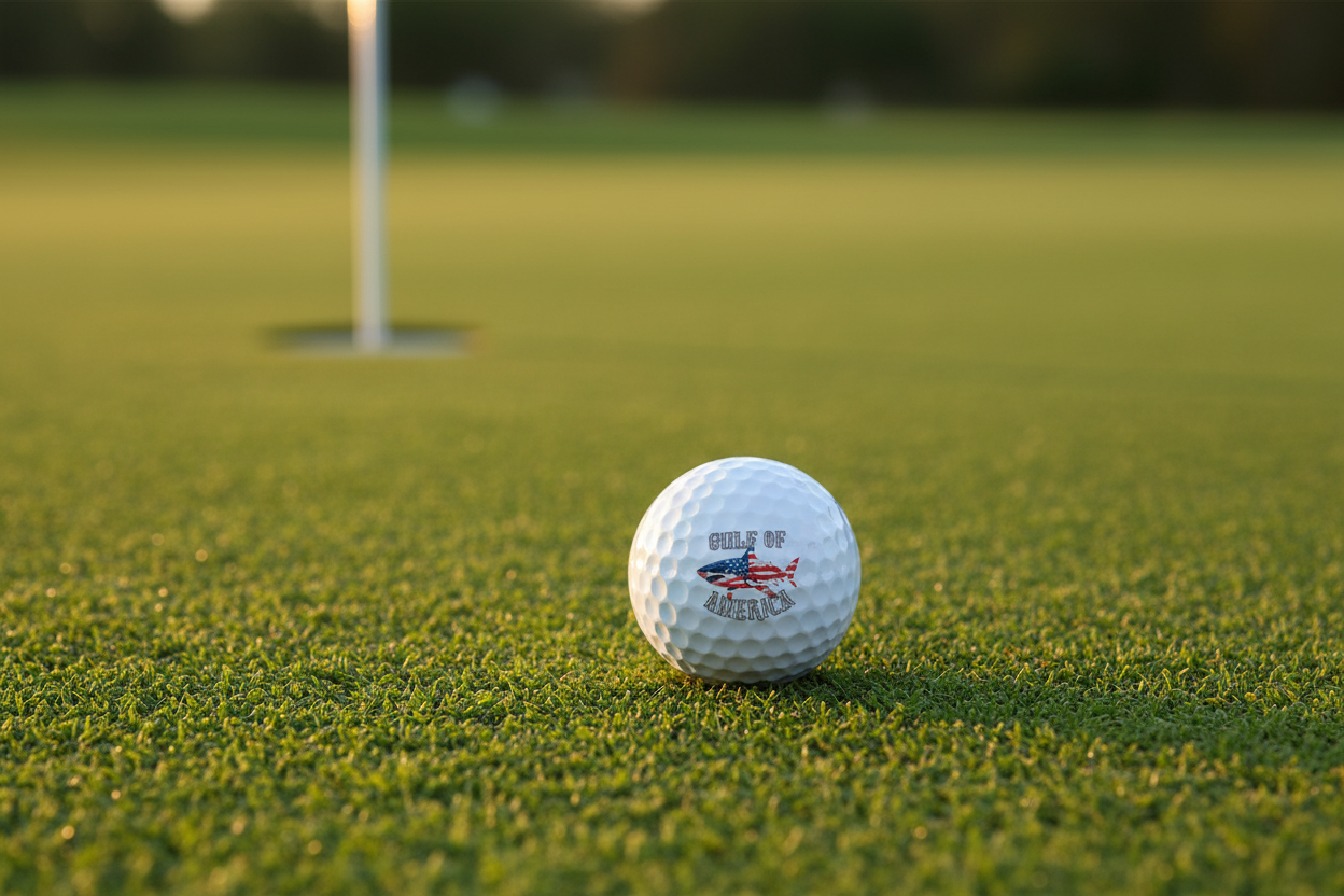 Gulf of America Shark Golf Ball on Green
