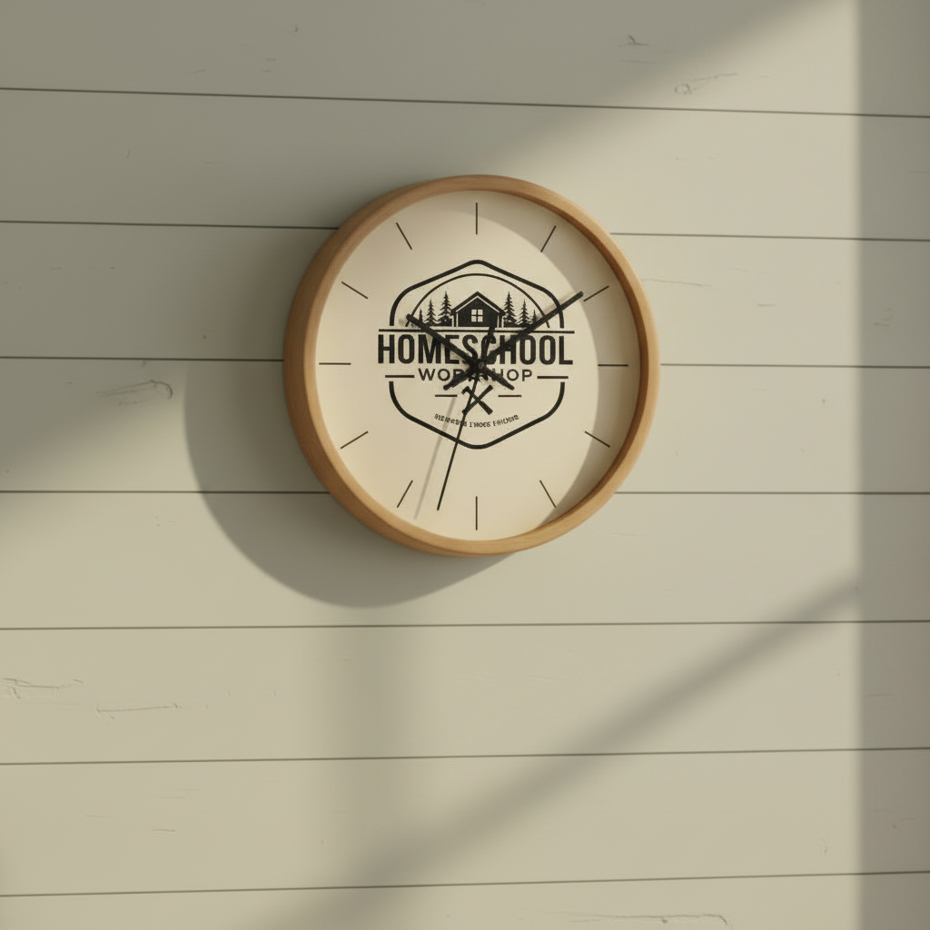 Homeschool Workshop Wall Clock Lifestyle Mockup