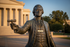 We the People bar necklace lifestyle image - Founding Father statue wearing necklace
