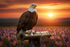 Engravable Heart Cuff Bracelet lifestyle image - patriotic eagle wearing bracelet