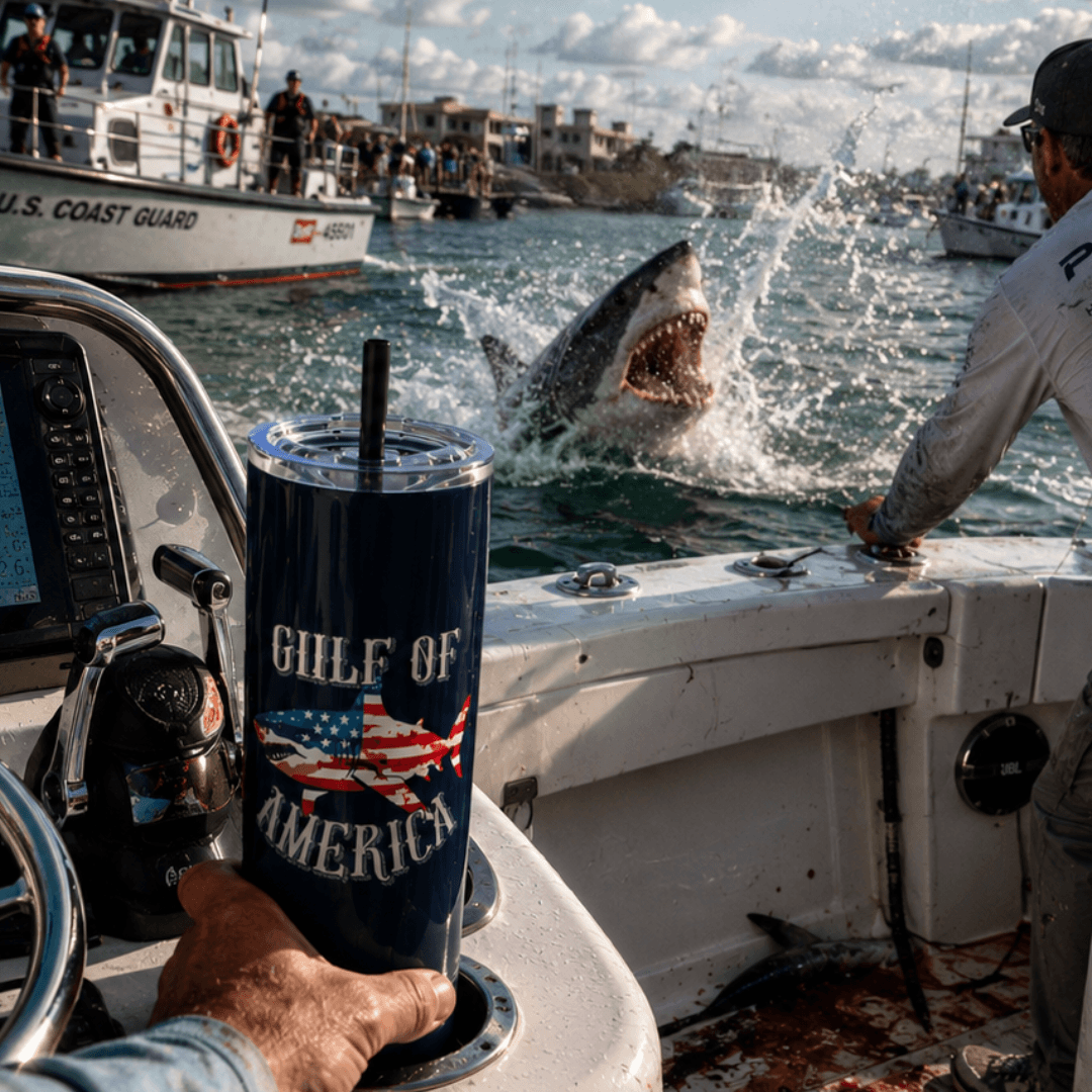 Gulf of America Shark Tumbler, 20oz