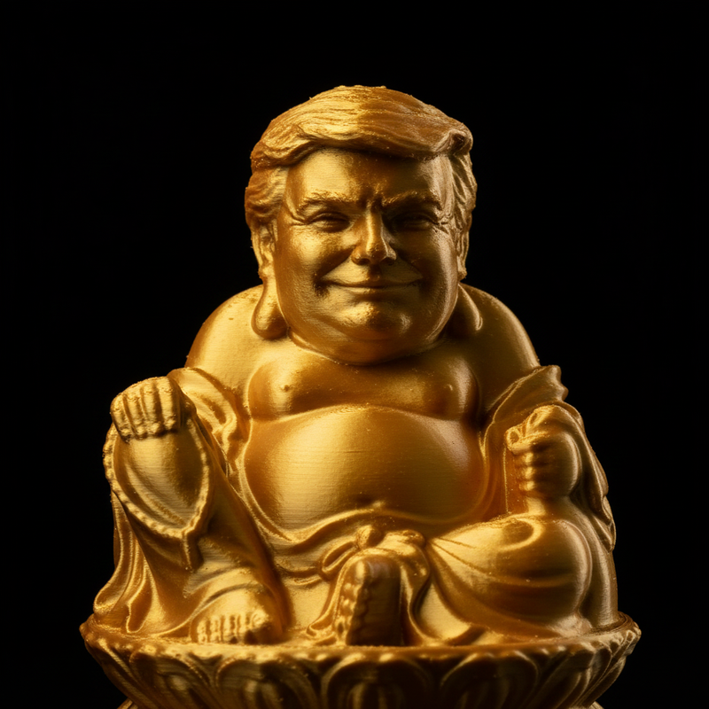 Ultra MAGA Trump Buddha - Close Up from Real Product