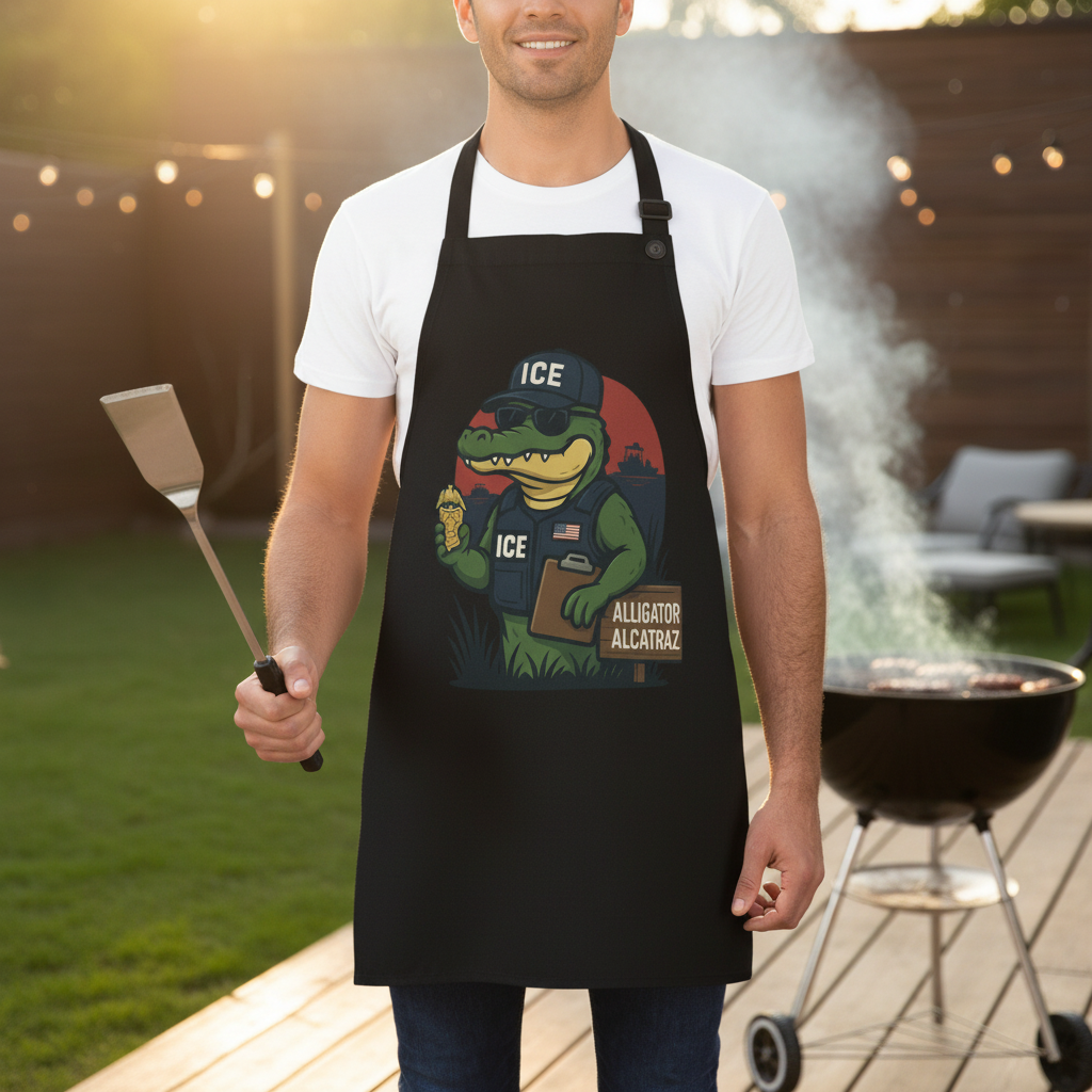 Walton & Johnson Alligator Alcatraz Apron Lifestyle Mockup