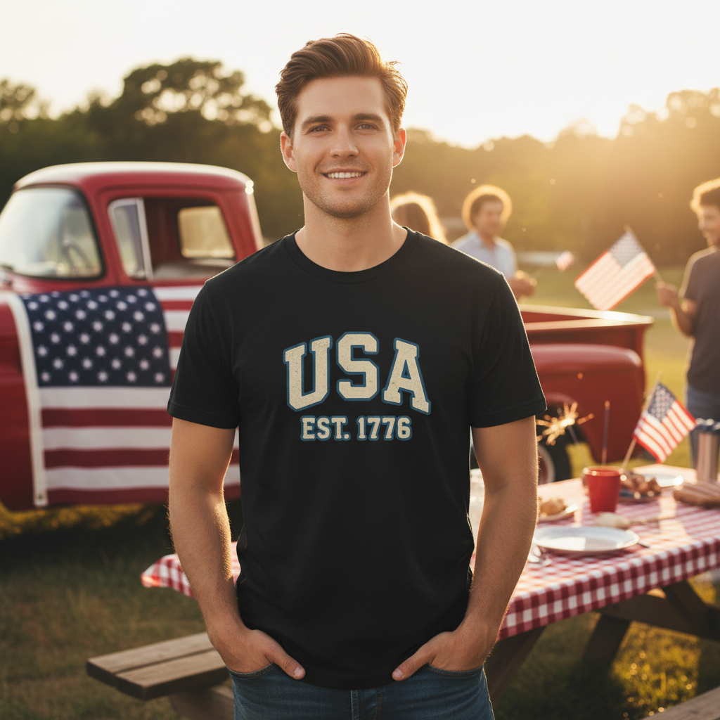 Walton & Johnson USA EST. 1776 T-Shirt Lifestyle Mockup