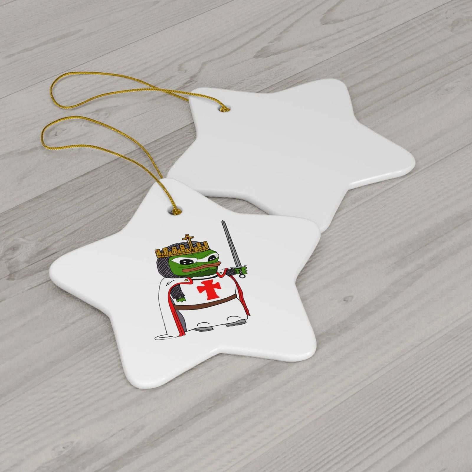 Pepe the Crusader Knight Ceramic Ornaments