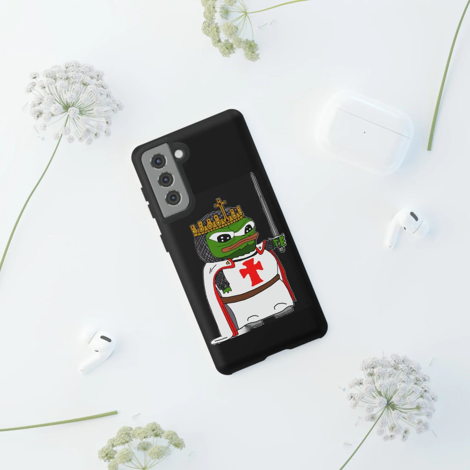 Crusader Pepe Cell Phone Case - Deus Vult Knight Phone Cover