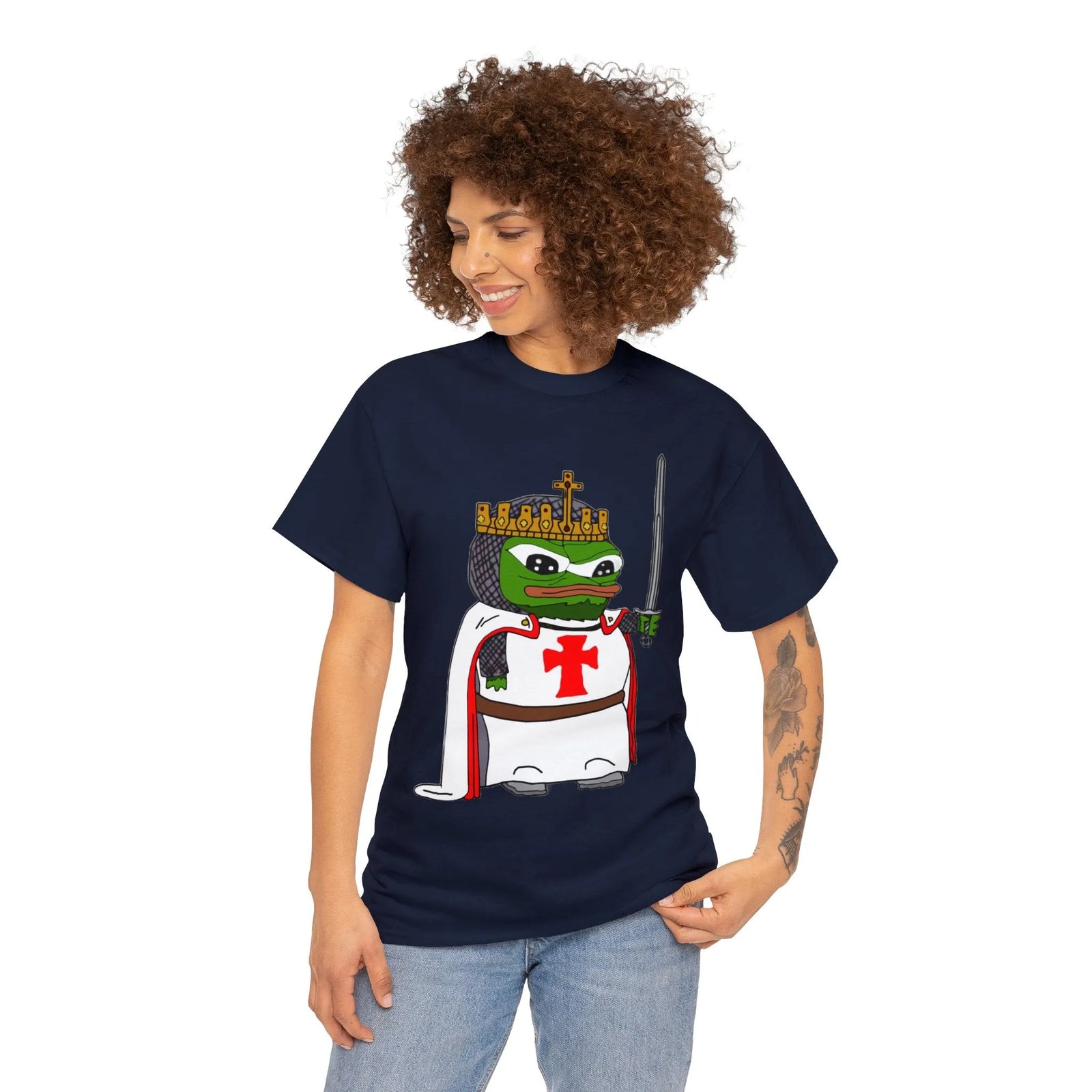 Pepe the Frog Crusader Knight T-Shirt - Deus Vult Meme