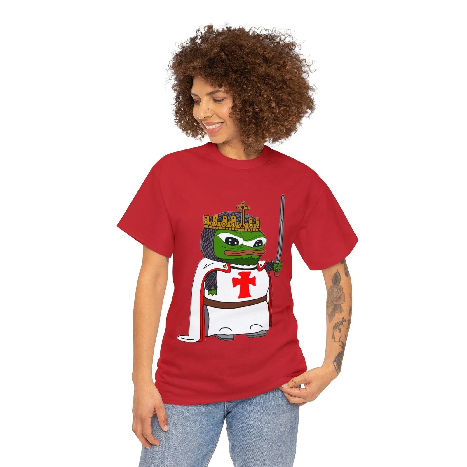 Pepe the Frog Crusader Knight T-Shirt - Deus Vult Meme